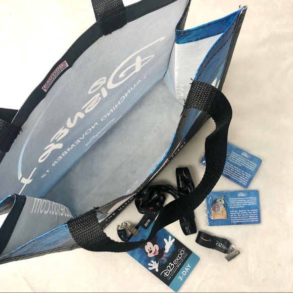 Disney New D23 Expo 2019 Pins Bag Lanyard Lot Limited Ed BB-8 Sorcerer Mickey - Picture 16 of 17